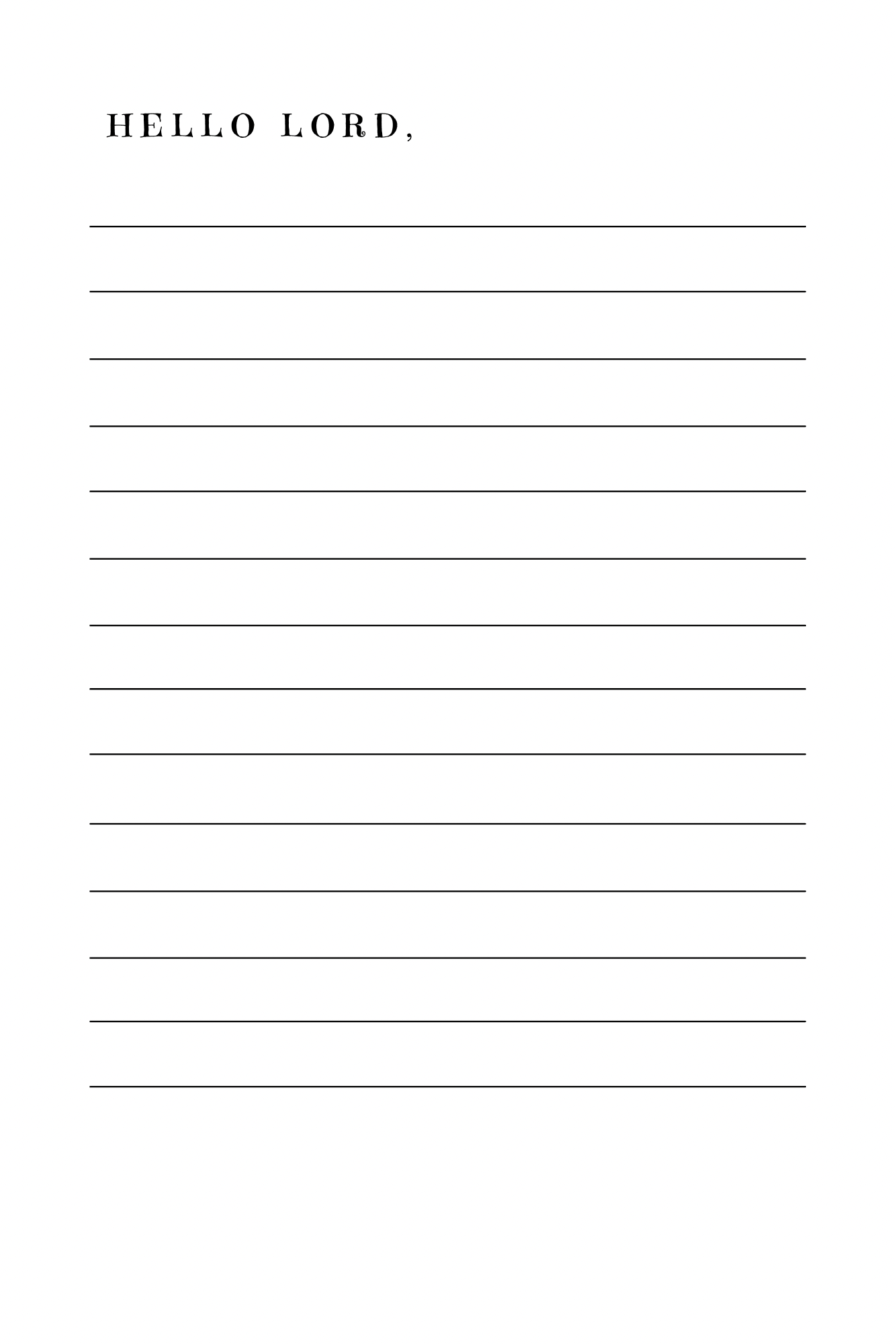 Hello lord ( prayer journal )